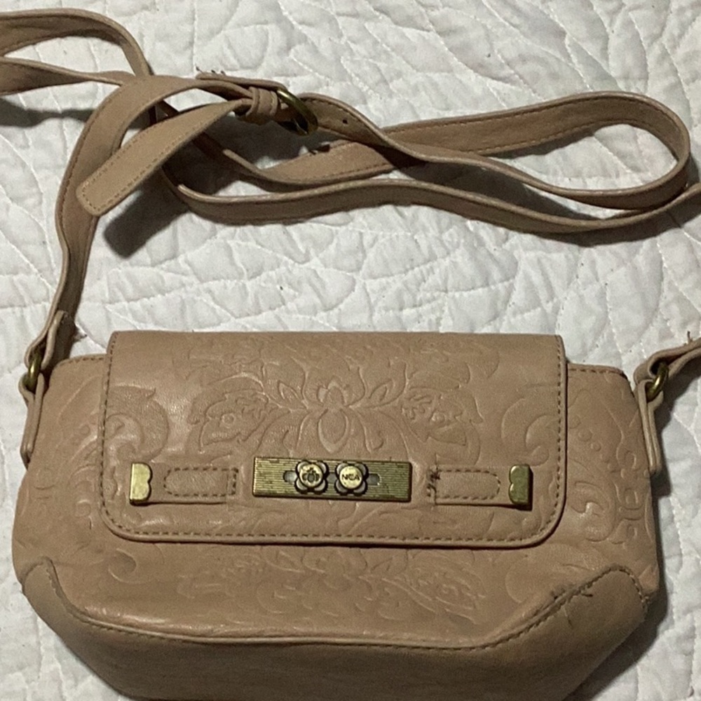 Elegant Tan Embossed Leather Bag